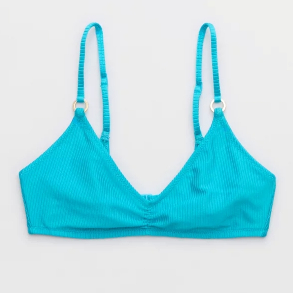 NWT Aerie Beach Babe Shine Rib Voop Bikini Top